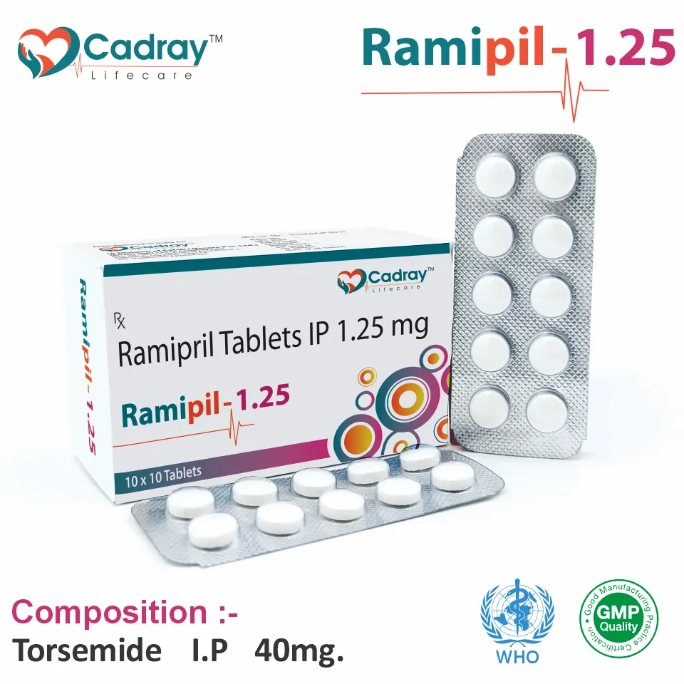 Ramipril 1.25mg Tablet | ACE Inhibitor Segment | Best Price for PCD Pharma Franchise